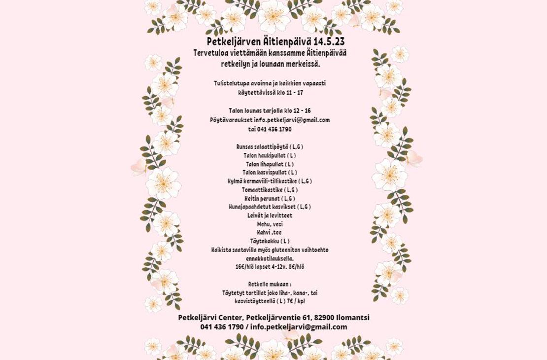 Petkelj&auml;rven &auml;itienp&auml;iv&auml;menu 2023