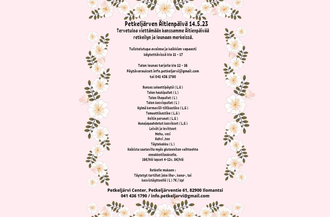 Petkelj&auml;rven &auml;itienp&auml;iv&auml;menu 2023